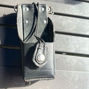 Vintage Motorla Radio Holder Real Leather Black 7 in Pre Owned